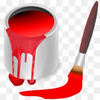 Red Paint Brush And Can Svg Clip Arts 588 X 598 Px, HD Png Download