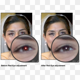 Image Before And After A Red Eye Adjustment - Eye Liner, HD Png Download