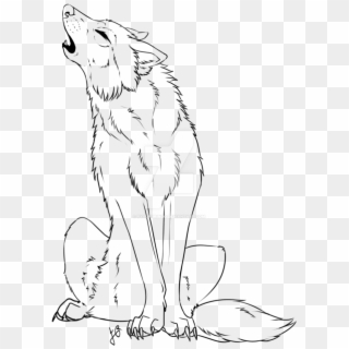 Picture Transparent Notan Drawing Animal - Sitting Howling Wolf Drawing, HD Png Download