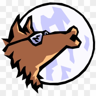 Vector Illustration Of Howling Wolf Howls At The Moon - Three Little Pigs In First Person, HD Png Download