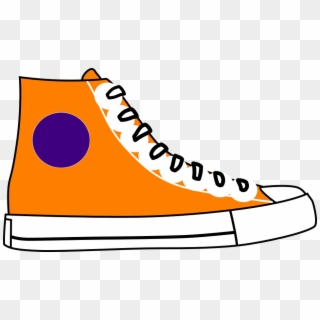 Svg Transparent Library Clipart Tennis Shoe Free On - Orange Converse Shoes Clipart, HD Png Download