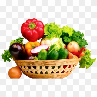Fruits And Vegetables Basket Png - Vegetables In The Basket, Transparent Png