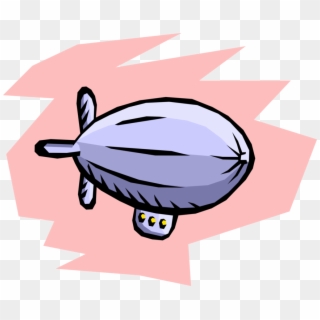 Vector Illustration Of Dirigible Or Blimp Airship Lighter - Cartoon, HD Png Download