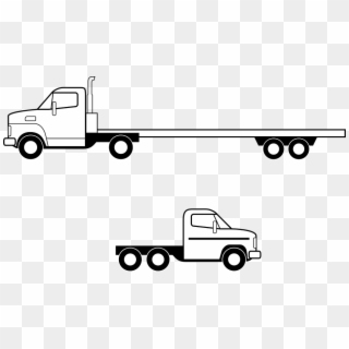 Pickup Clipart Truck Bed - Flatbed Truck Side View, HD Png Download