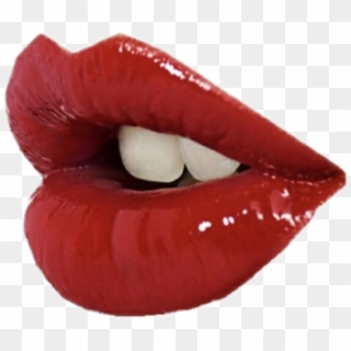 #aesthetic #red #pink #lips #teeth #glossy #glossylips - Glossy Lips Aesthetic Png, Transparent Png