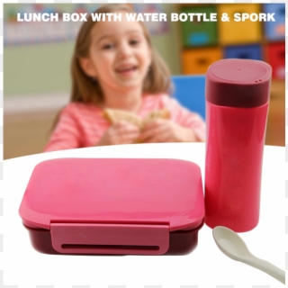 Tour Plastic Lunch Box With Water Bottle & Spork 3 - Niña En El Recreo, HD Png Download