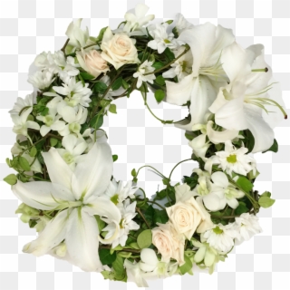 White Lily Wreath - White Flower Wreath Png, Transparent Png