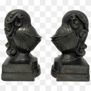 Antique Roman Knight Bookends By Crescent Metal Works, - Bronze Sculpture, HD Png Download