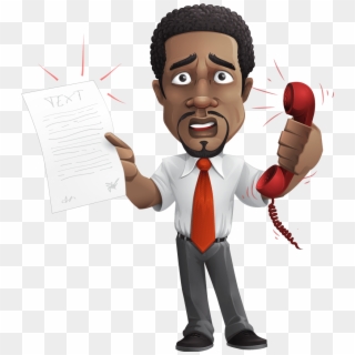 Office Worker Clip Art - African American Businessman Cartoon, HD Png Download