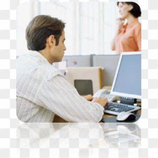 Office Worker - Office Worker At Desk, HD Png Download