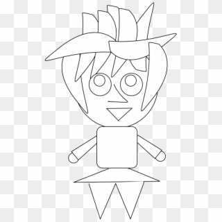 Anime Character Art 75 Black White Line Art 555px - Cartoon, HD Png Download