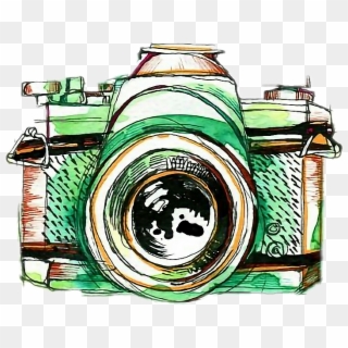 Watercolor Camera Painting , Png Download - Watercolor Camera Paintings, Transparent Png
