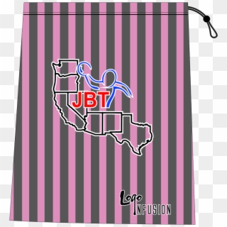 Junior Bowlers Tour Pink/grey Stripes Shoe Bag - Graphic Design, HD Png Download