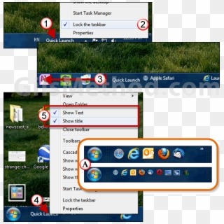 Quick Launch Bar Windows 7 B - Windows 7 Progress Bar, HD Png Download