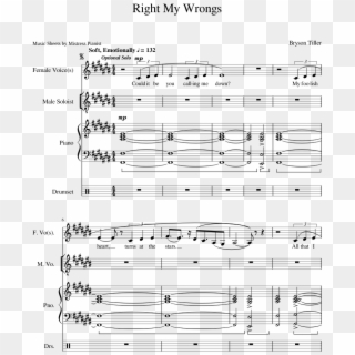 Right My Wrongs - Came Here For Love Piano Sheet Music, HD Png Download