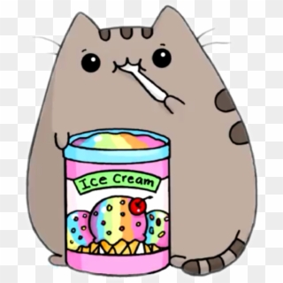 Cat, Drawing, Pusheen, Food, Artwork Png Image With - Kawaii Easy Cute Drawings, Transparent Png