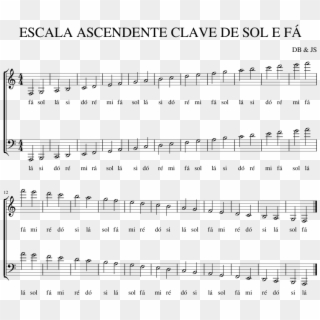 Escala Ascendente Clave De Sol E Fá Piano Tutorial - Sheet Music, HD Png Download