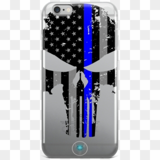 Blue Line Iphone 6/6s & 6 Plus/6s Plus Case - Skull Thin Blue Line, HD Png Download