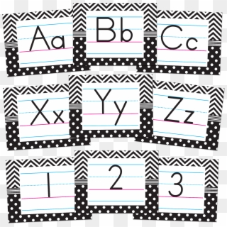 Black & White Chevrons And Dots Bulletin Board Display - Style, HD Png Download