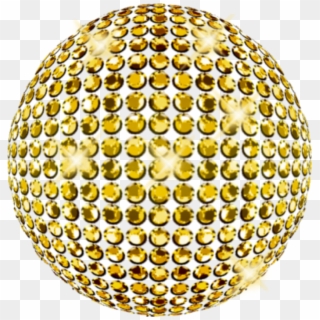 #gold #discoball #freetoedit - Gold Disco Ball On Transparent, HD Png Download