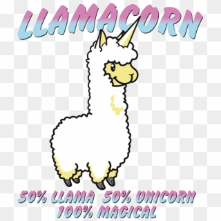 Llamacorn 50% Llama 50% Unicorn, 100% Magic Stock Transfer - Unicorn Llama, HD Png Download