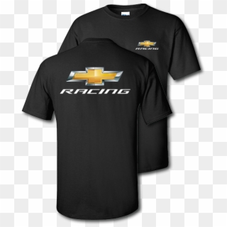 Chevy Racing Gold Bowtie Black T-shirt - Chevrolet Shirts, HD Png Download