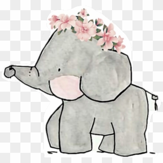 Elephant Drawing Png Transparent Background - Cute Elephant Drawing Pink, Png Download