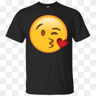 Blow Kiss Emoji T-shirt Emoticon Winking Eye Kiss Tshirt - Stros Before Hoes Shirt, HD Png Download
