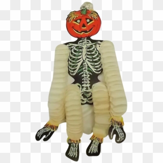 Dancing Skeleton With Jack O Lantern Head Hanging Halloween - Skeleton, HD Png Download