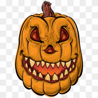 Pumpkin Halloween Cartoon Png Image - Cartoon Scary Jack O Lantern, Transparent Png