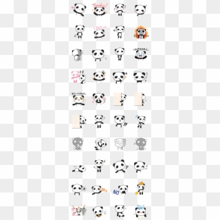 Kawaii Panda Poses - Panda Kawaii Emoji, HD Png Download