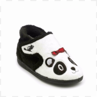Girls White Black Panda Style Slipper - Sneakers, HD Png Download