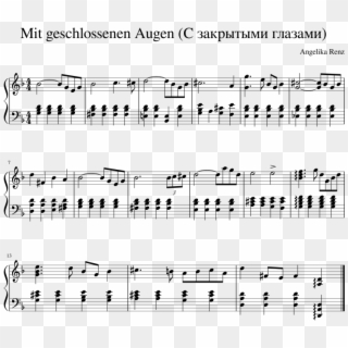 With Closed Eyes - Sheet Music, HD Png Download
