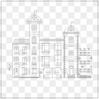 City, Vector, Drawing, Structure, Street, Window - Coloring Book, HD Png Download