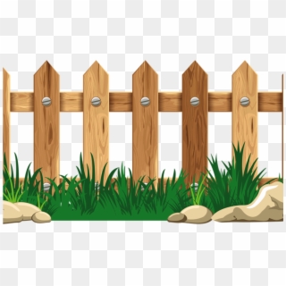 Wood Border Graphic Wooden Thing With Grass - Fence Clip Art, HD Png Download