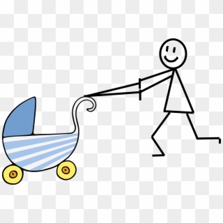Parenting Baby Stroller Png Image - Running With Pram Cartoon, Transparent Png