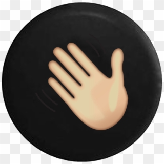 Waving Hand Wave Text Emoji - Circle, HD Png Download