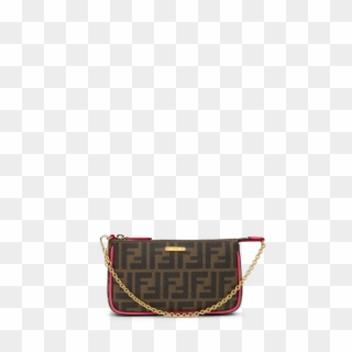Tobacco Ff Logo And Pink Elite Calfskin Detailing - Shoulder Bag, HD Png Download