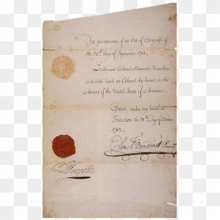 Alexander Hamilton's Military Commission Promoting - Handwriting, HD Png Download