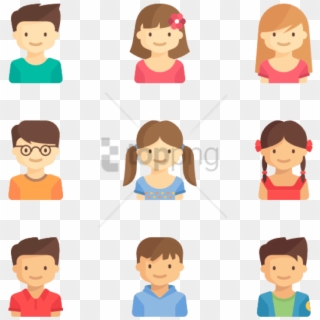 Children Vector Png Png Image With Transparent Background - Kids Avatar, Png Download