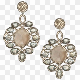Earrings/swarovski Crystal Pave Earring With Labradorite - Earrings, HD Png Download