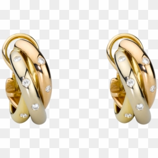 Earrings 3-gold, Diamonds - Cartier Replica Trinity Earrings, HD Png Download