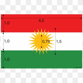 Flag Of Kurdistan With Measure - Kurdistan Flag, HD Png Download