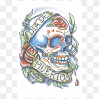 Tinsley Transfers Day Of The Dead Tattoos, Candy Skull, - Tinsley Transfers Day Of The Dead Temporary Tattoo, HD Png Download