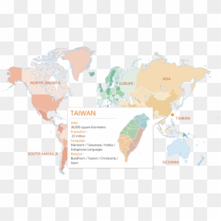 Location Of Taiwan - Nations Black And White, HD Png Download