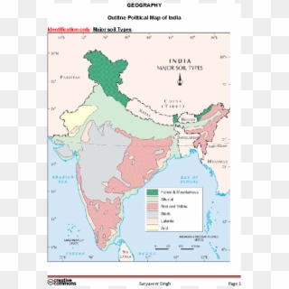 Solution Geography Outline Political Map Of India Studypool - India Major Soil Types Map, HD Png Download
