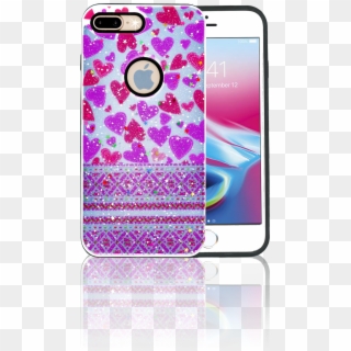 Iphone 7 Plus/8 Plus Mm 3d Purple Hearts - Mobile Phone, HD Png Download