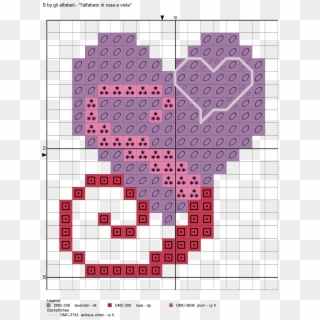 Pink And Purple Hearts Alphabet Cross Stitch Patterns - Perler Beads Puerto Rico, HD Png Download