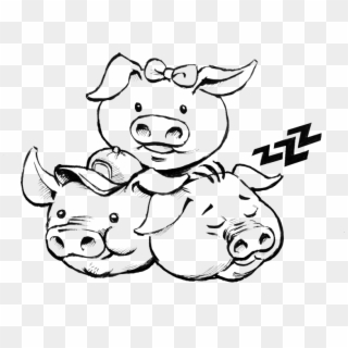 Three Little Pigs Brick House Clip Library Stock Black - Three Little Pigs Drawing, HD Png Download