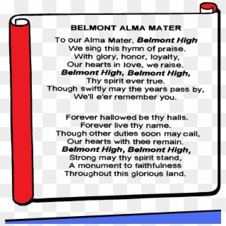 Belmont High School's Alma Mater Songs - Prepositional Phrases, HD Png Download